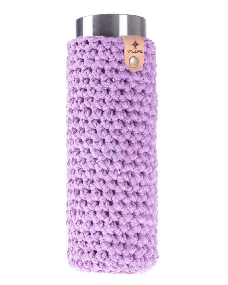 Háčkovaný obal pre fľašu ViA dlhý / fialový
